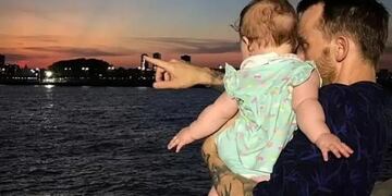 Daniel Auster y su beba de 10 meses