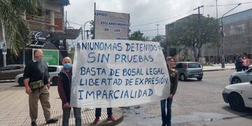 Protesta de docentes de gimnasia. (Aire de Santa Fe)