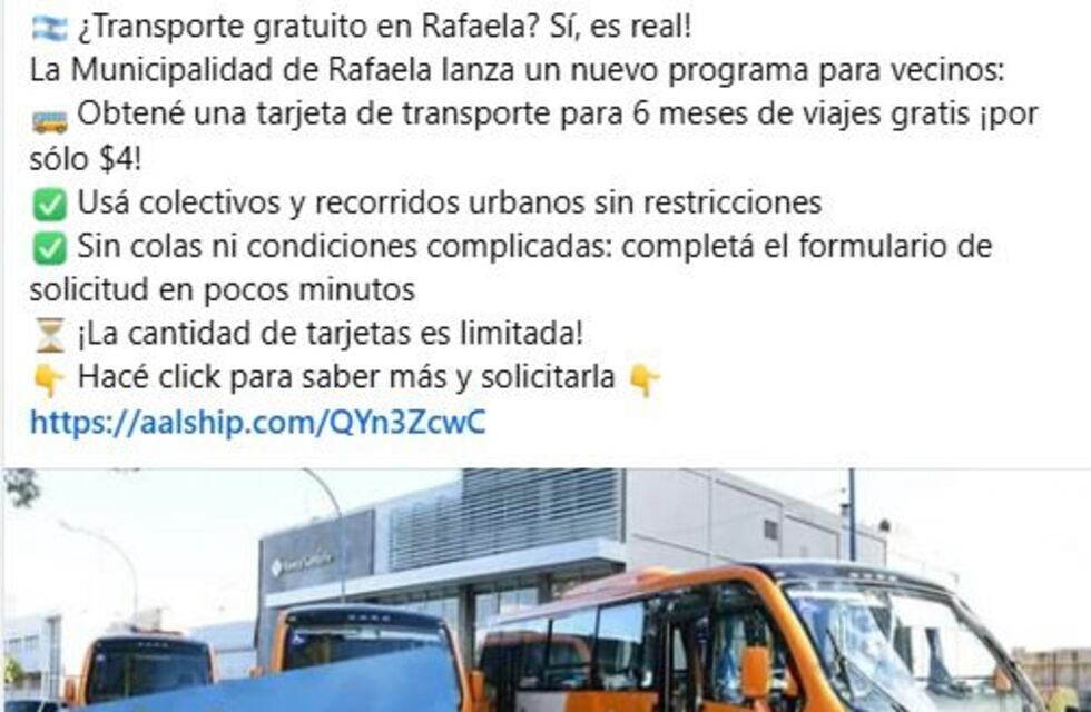 Alerta por estafas vinculadas a una supuesta tarjeta de transporte gratuito