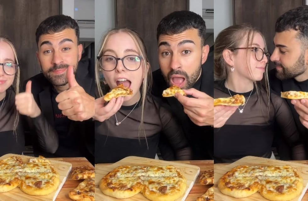Son influencers, se conocieron en pandemia y festejaron su aniversario con una pizza con boloñesa