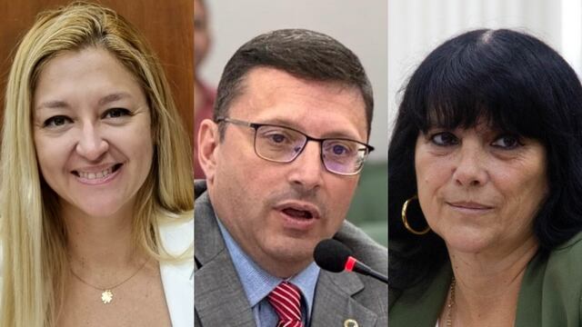 Los concejales de Unidos para Cambiar Santa Fe Carla Boidi, Lisandro Mársico y Alejandra Sagardoy