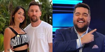 Antonela Roccuzzo, Lionel Messi y Darío Barassi.