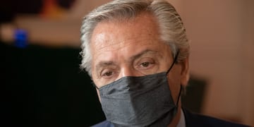 El presidente Alberto Fernández brindó declaraciones a la prensa tras reunirse con Kristalina Georgieva, directora del FMI.