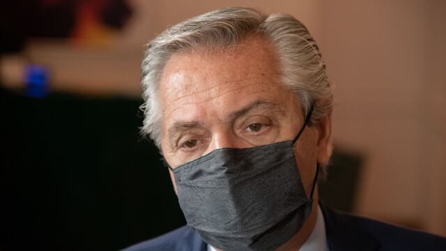 El presidente Alberto Fernández brindó declaraciones a la prensa tras reunirse con Kristalina Georgieva, directora del FMI.