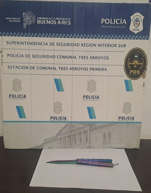 atacó con un hacha una propiedad y le encontraron un cuchillo entre sus pertenencias