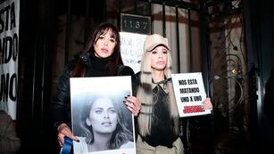 Stefy Xipolitakis en la marcha contra Lotocki