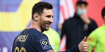 Lionel Messi con la camiseta del PSG.
