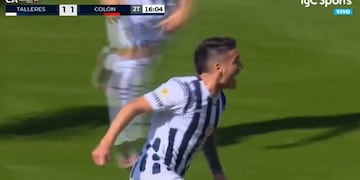 Gastón Benavídez grita el segundo gol de Talleres ante Colón por Copa Argentina