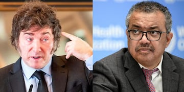 Milei prepara una denuncia contar Tedros Adhanom Ghebreyesus (Collage).