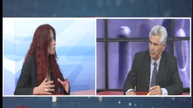 Gabriela Úzqueda junto al periodista Gremán Valdez, en Primer Plano (Canal 10 Tucumán)