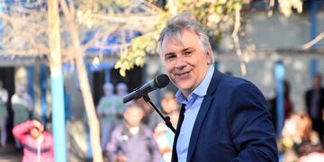 El Intendente Martín Llaryora inaugura dos aulas de la escuela Dr. Horacio García, de barrio Villa Cornú. (Pedro Castillo / la Voz)