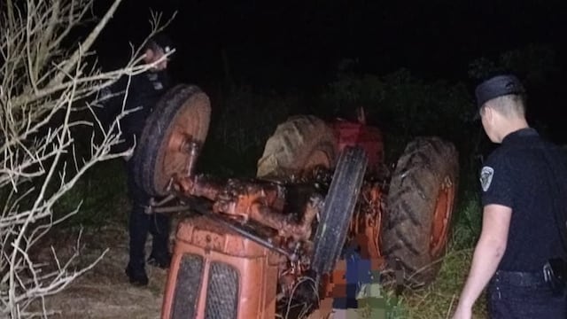 Murió un agricultor de 68 años al volcar su tractor en una zona rural de Aristóbulo del Valle.