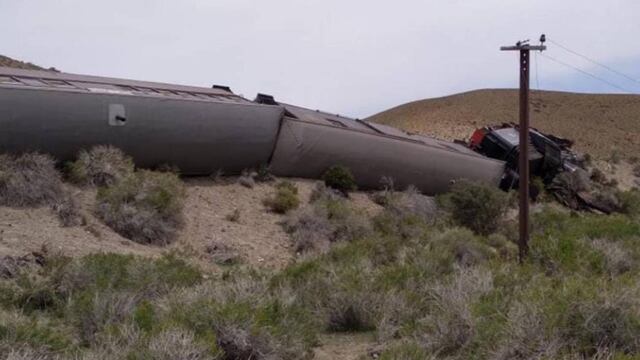 Descarriló el histórico tren La Trochita. Según reportes, la formación trasladaba 53 personas y la mayoría era de un contingente de turistas norteamericanos. Foto: Télam