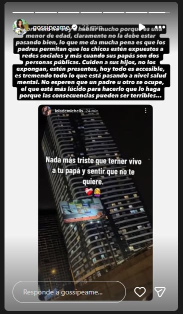 La hija de Evangelina Anderson y el posteo en contra de Martín Demichelis