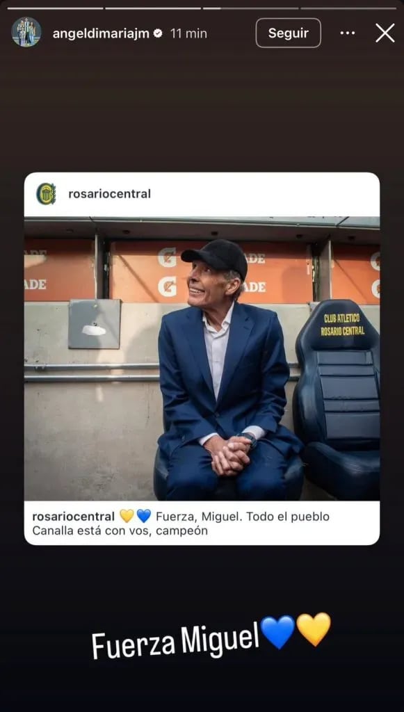 El mensaje de Di María para Miguel Ángel Russo