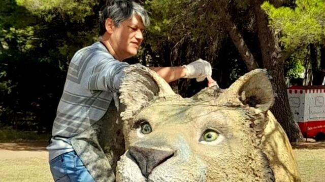 Pehuen Co: restauración de paleoesculturas