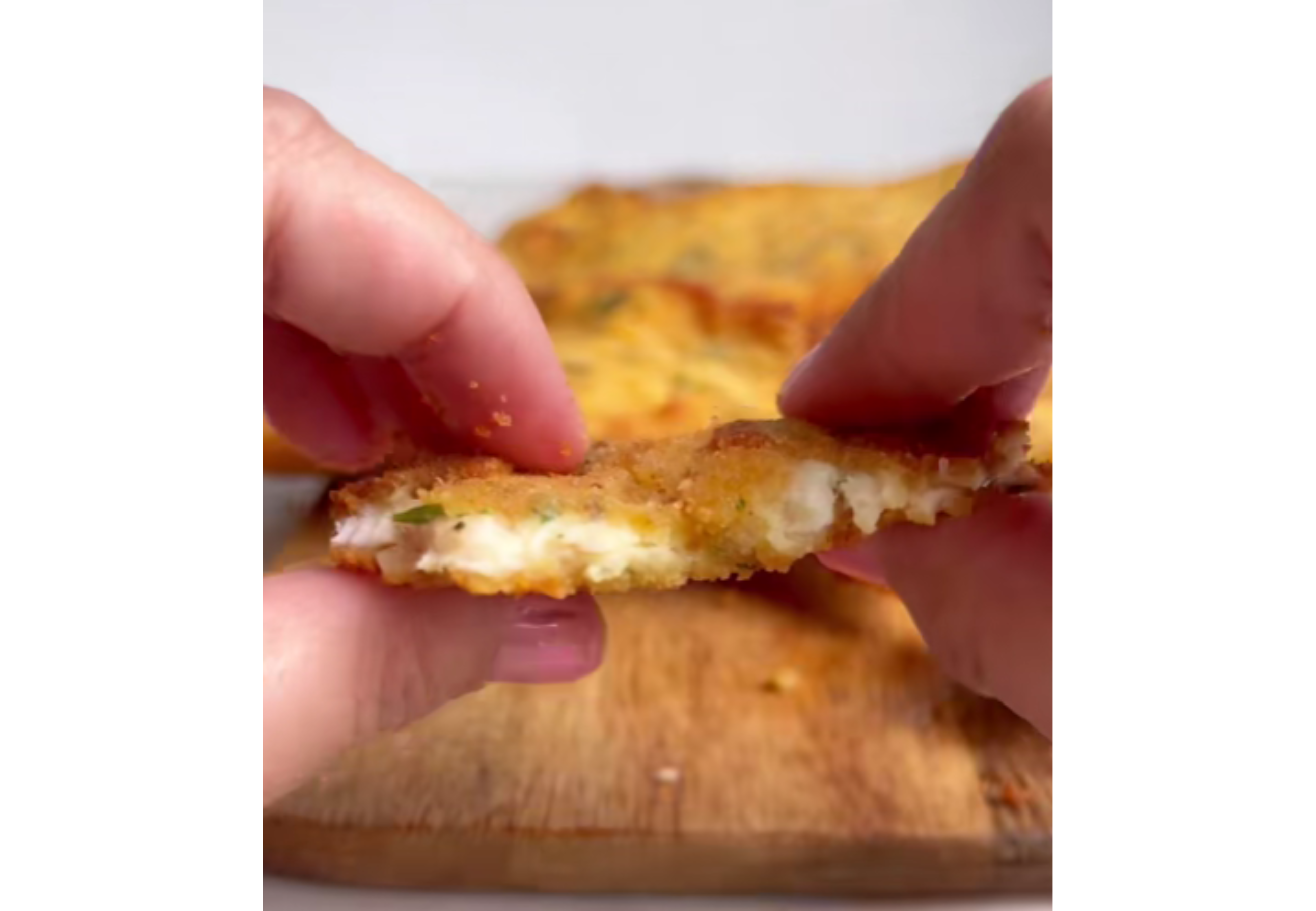 Así quedan las milanesas.