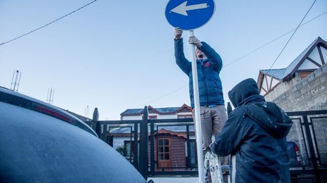 Colocaron cartelería sobre el nuevo sentido de circulación de calle Beauvoir