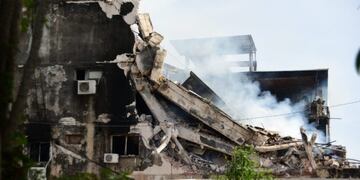Así quedó la Municipalidad de Barranqueras tras el incendio.
