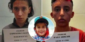 La foto de la detención de la madre de Lucio Dupuy y su novia, acusadas por el crimen del nene de 5 años. Foto Los Andes.