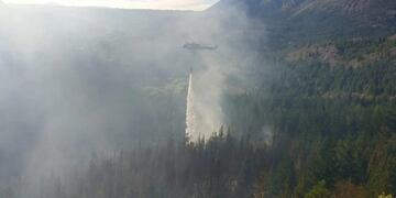 Cayó un helicóptero que combatía los incendios en la Patagonia.