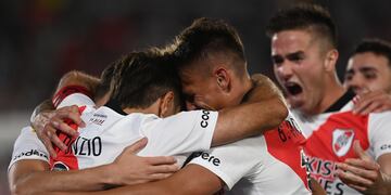 Los festejos de River campeón en el Monumental.
