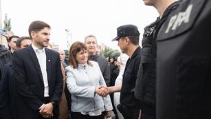 El gobernador de Santa Fe, Maximiliano Pullaro, y la ministra de Seguridad de la Nación, Patricia Bullrich.