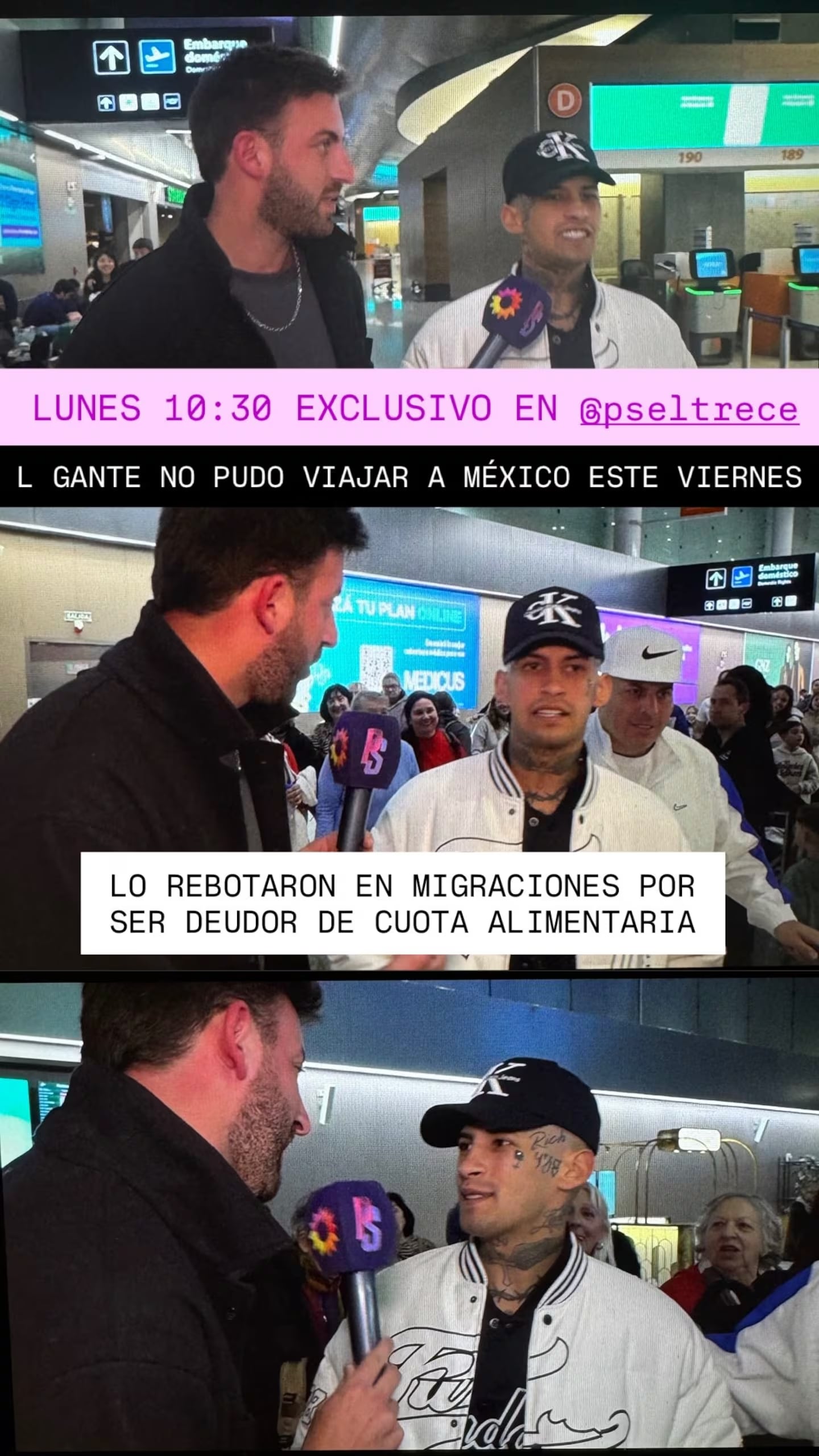 L-Gante no pudo salir del país