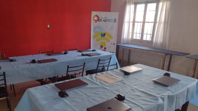 En cuatro distritos de San martín inauguraron salas EduRed para reforzar las trayectorias escolares de alumnos primarios y secundarios. Gentileza MSM