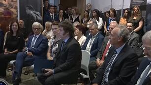 Javier Milei en el Museo del Holocausto.