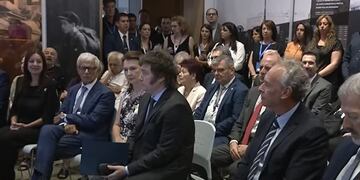 Javier Milei en el Museo del Holocausto.