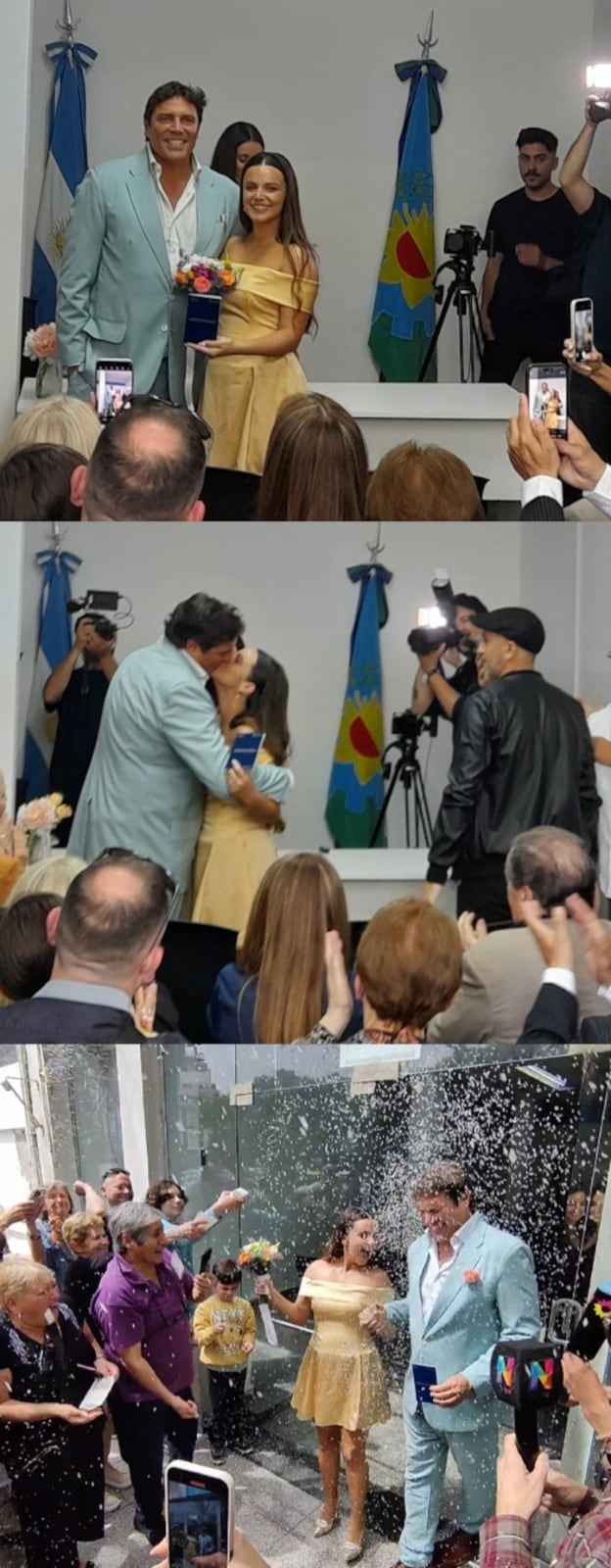 Matías Alé y Martina Vignolo durante su casamiento.