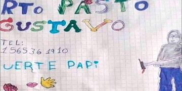 Una nena de 8 años hizo un dibujo para ayudar a su papá a conseguir trabajo. (Facebook)