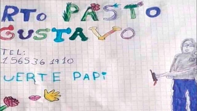 Una nena de 8 años hizo un dibujo para ayudar a su papá a conseguir trabajo. (Facebook)