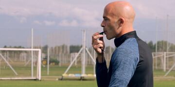 Sebastián Méndez durante la práctica de Godoy Cruz.