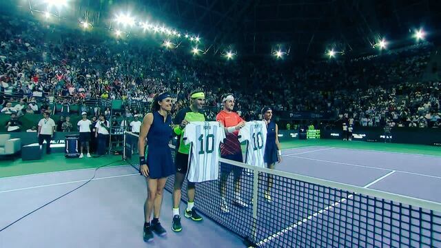 Los tenistas protagonistas de la tarde