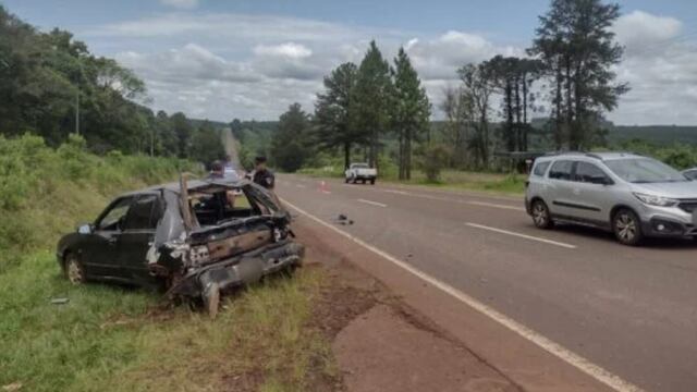 Eldorado: accidente vial dejó a un automovilista herido.