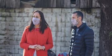 Érika Gonnet visitó el cuartel de Bomberos Voluntarios en Pérez y varios puntos de la localidad (Gobierno de Santa Fe)