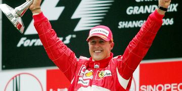 El alemán Michael Schumacher, parte grande de la historia de la F1: alcanzó siete campeonatos del mundo: 1994, 1995, 2000, 2001, 2002, 2003 y 2004.