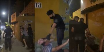 Parte de las imágenes del video donde se ve el violento accionar de los policías durante un operativo.