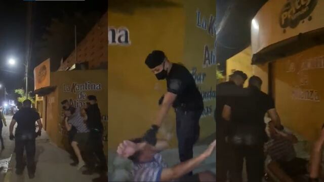 Parte de las imágenes del video donde se ve el violento accionar de los policías durante un operativo.