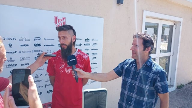 Ezequiel Parnisari en el entrenamiento de este miércoles.