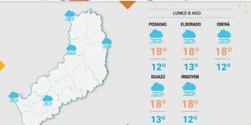 Se mantienen las inclemencias del tiempo para este lunes en Misiones.