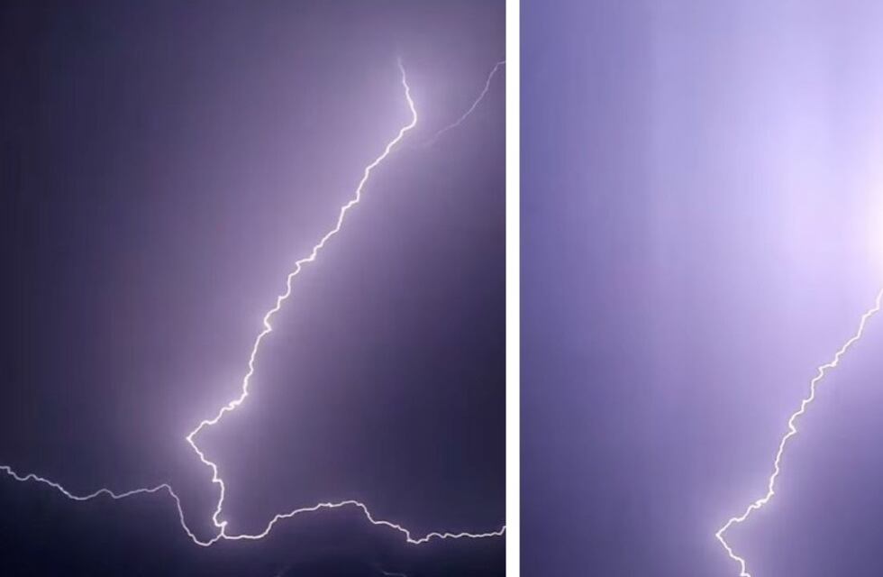 Sorprendente: el rayo que captaron en medio de las tormentas en Mendiolaza