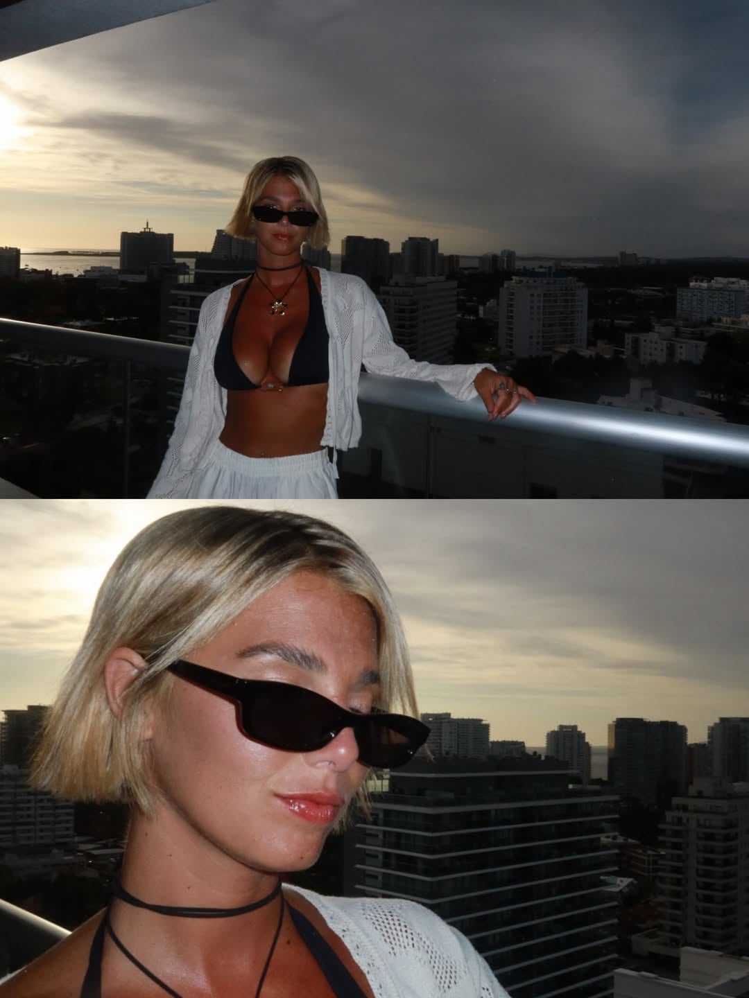 Transparencias y escote: Sara Sklate posó frente al mar y sorprendió con el pantalón tendencia del verano 2026