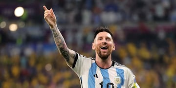 Lionel Messi volvió a hacer historia y rompió dos nuevos récords en Mundiales. Foto: Los Andes.