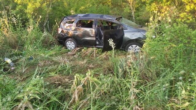 Despiste y vuelco en Ruta 14.