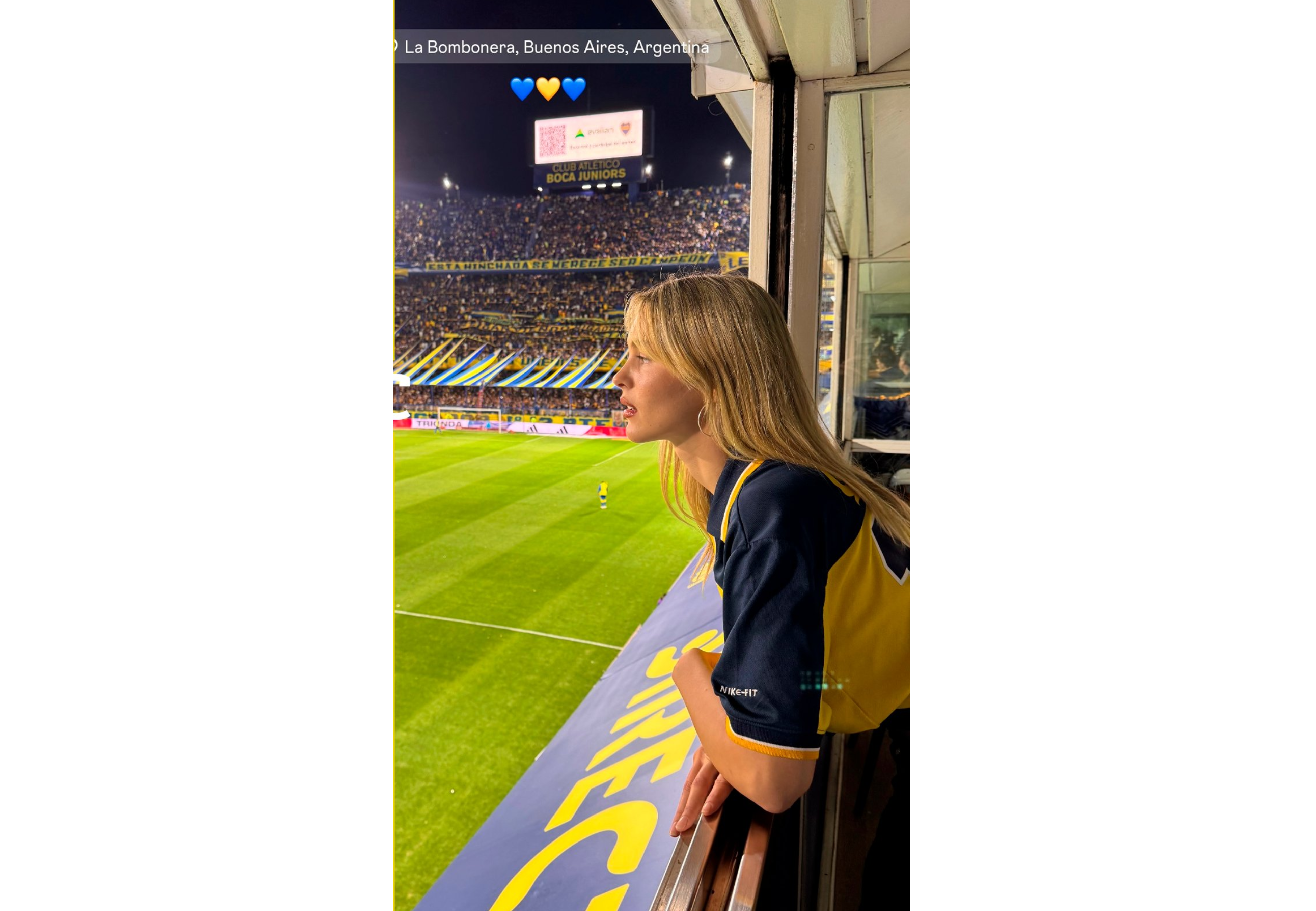 Teresa Prettel en La Bombonera.