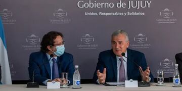 El director nacional de INDEC, Marco Lavagna, y el gobernador Gerardo Morales, en la reunión del Comité Censal Provincial, en Jujuy.
