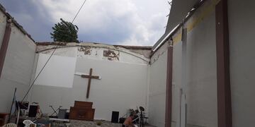 Templo destrozado por temporal